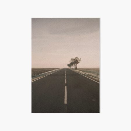 Empty road with no cars with trees in the roadside Art Board Print