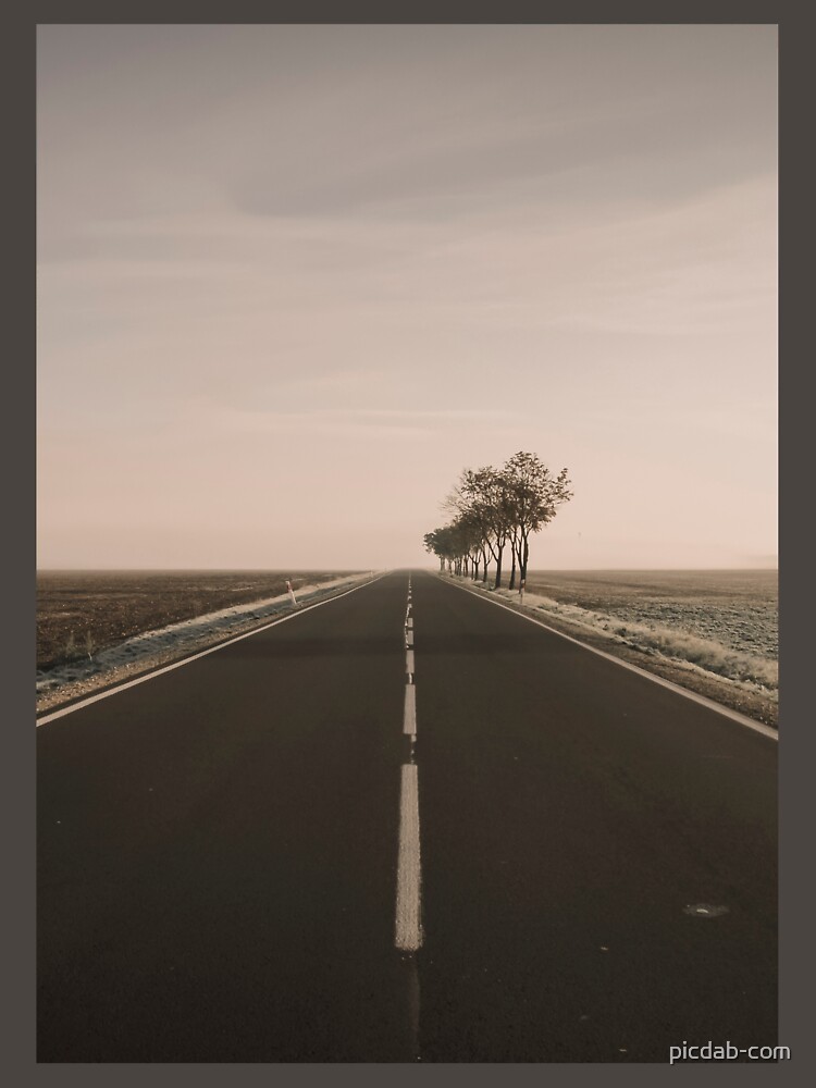 Thumbnail 7 of 7, Classic T-Shirt, Empty road with no cars with trees in the roadside designed and sold by picdab-com.