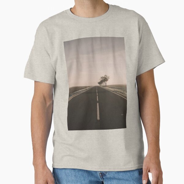 Empty road with no cars with trees in the roadside Classic T-Shirt