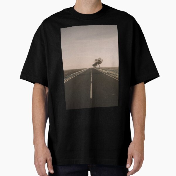 Empty road with no cars with trees in the roadside Oversized T-Shirt