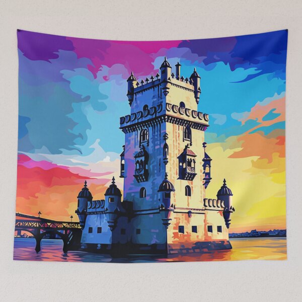 Item preview, A Pop Art Travel Print of the Belem Tower in Lisbon - Portugal designed and sold by StudioRedKoala.