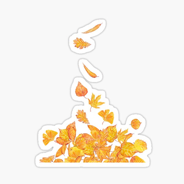 Item preview, hand painted falling yellow leaves watercolor designed and sold by ColorandColor.
