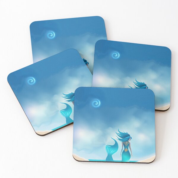 Item preview, Blue Hair Mermaid Minimalist Mermaid at the Beach - AI Art 3 of 4 designed and sold by Beachy.