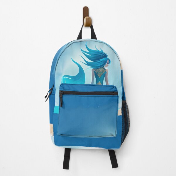 Item preview, Blue Hair Mermaid Minimalist Mermaid at the Beach - AI Art 3 of 4 designed and sold by Beachy.