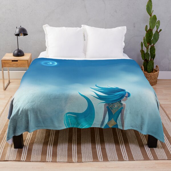 Item preview, Blue Hair Mermaid Minimalist Mermaid at the Beach - AI Art 3 of 4 designed and sold by Beachy.