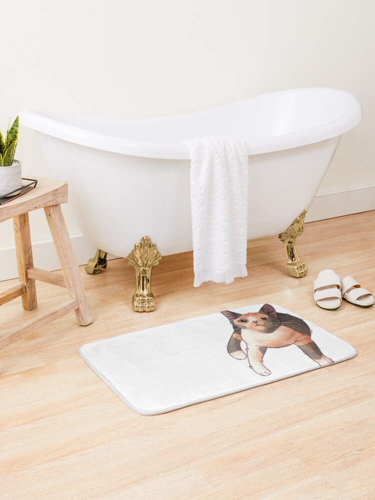 Thumbnail 1 of 6, Bath Mat, Calico cat designed and sold by FelineEmporium.