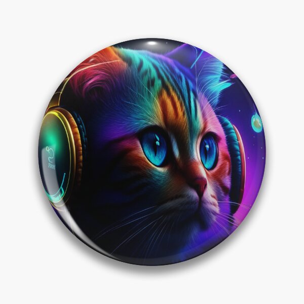 Artikelvorschau, Eiterkätzchenkatze mit Kopfhörern-Katzen mit Kopfhörern entworfen und verkauft von FineStudios.