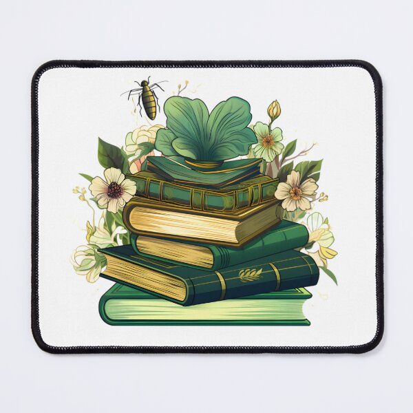 Item preview, Petaled Pages: Stacks of Green and Blossoms designed and sold by MDartists.