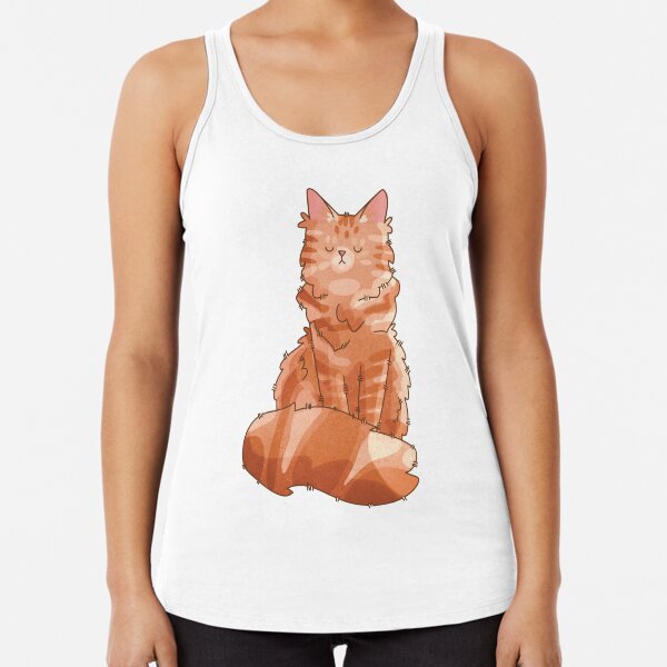 Red Maine Coon Cat Racerback Tank Top