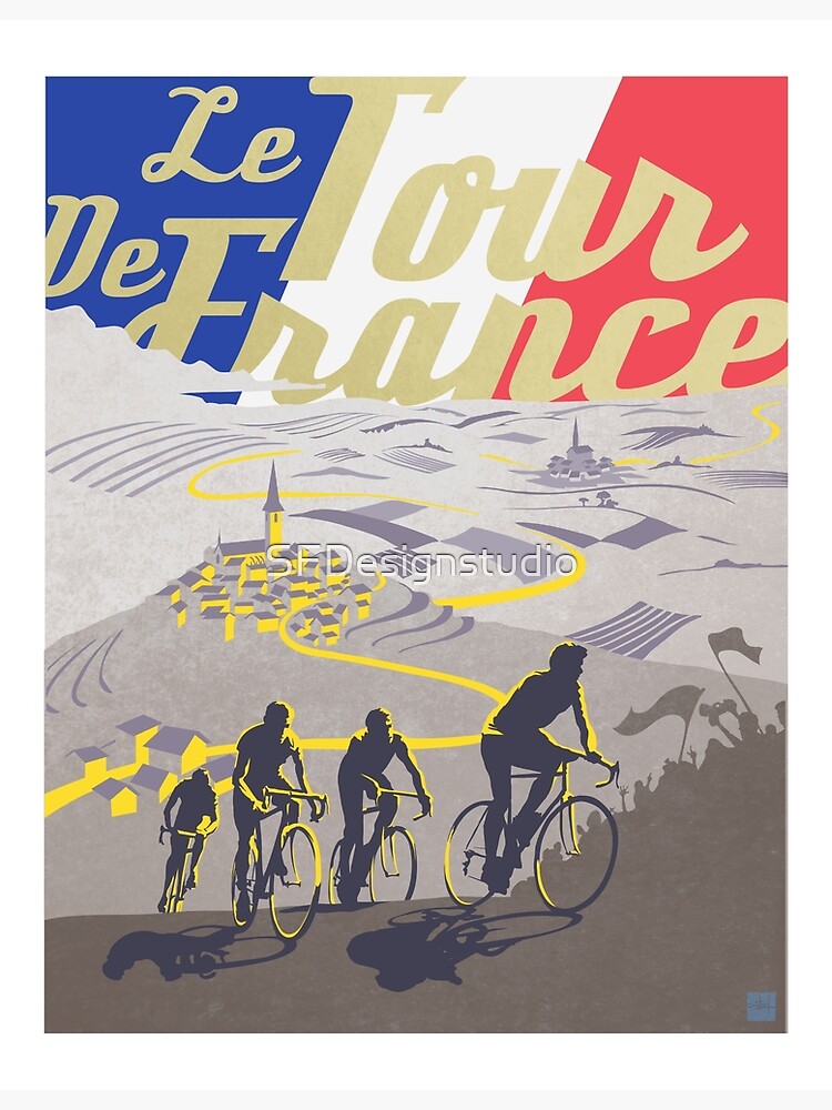 Le Tour de France retro poster by SFDesignstudio