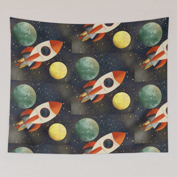 Item preview, Rocket and Planet - Space Science designed and sold by India Designs by Nikhhil Sahore.