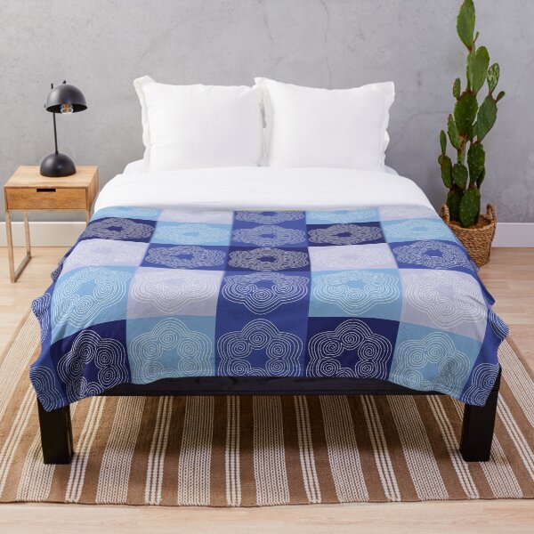 Item preview, Shades of Blue Spiral Flowers designed and sold by Aureusglow.