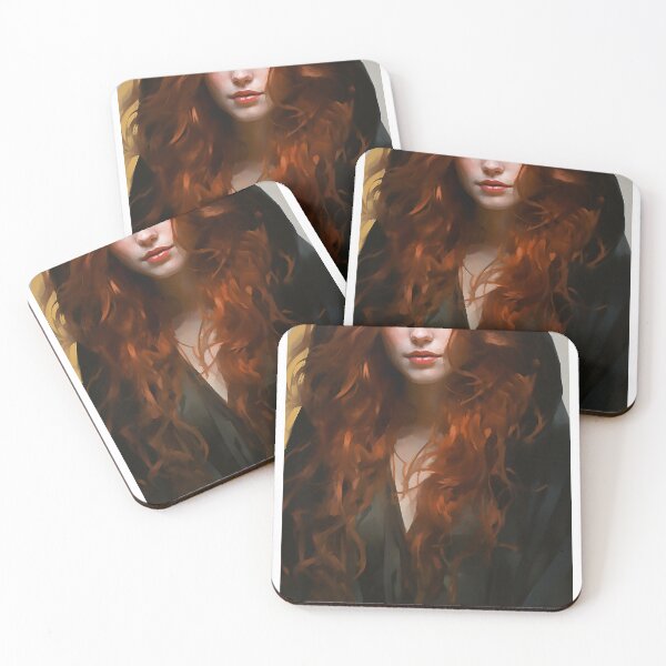 Item preview, Young beautiful hooded woman in black designed and sold by WallWhimsyWorks.