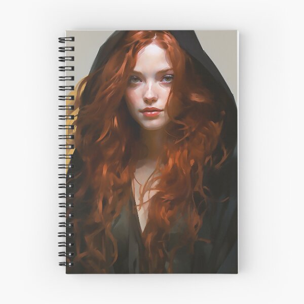 Item preview, Young beautiful hooded woman in black designed and sold by WallWhimsyWorks.
