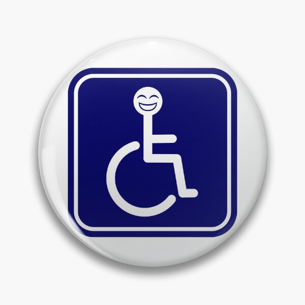 Item preview, Disabled Blue Badge with grinning face emoji designed and sold by Sue Davie.