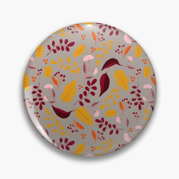 Item preview, Pattern with colourful autumn leaves and flowers in beige designed and sold by BosskaDesign.