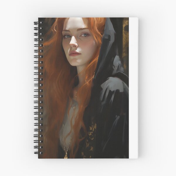 Item preview, Young beautiful hooded woman in black designed and sold by WallWhimsyWorks.