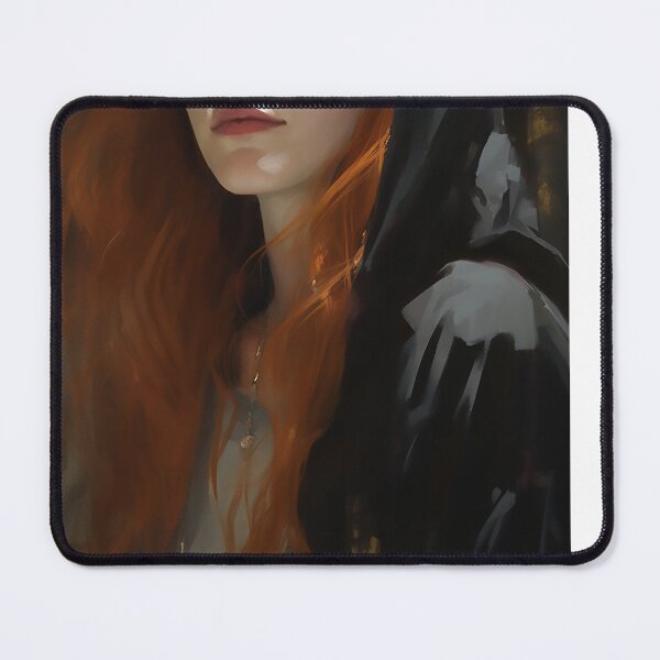 Item preview, Young beautiful hooded woman in black designed and sold by WallWhimsyWorks.