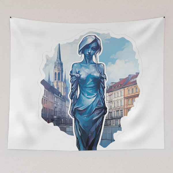 Item preview, Blue sculpture of a girl designed and sold by abmkf.