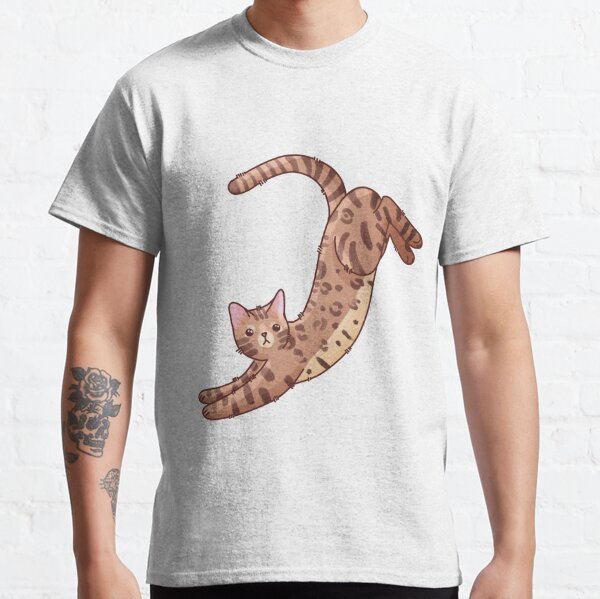 Super Kitty Cats Bengal Cat in The Pocket T-Shirt White / XL