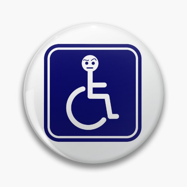 Item preview, Disabled Blue Badge with raised eyebrow face emoji designed and sold by Sue Davie.