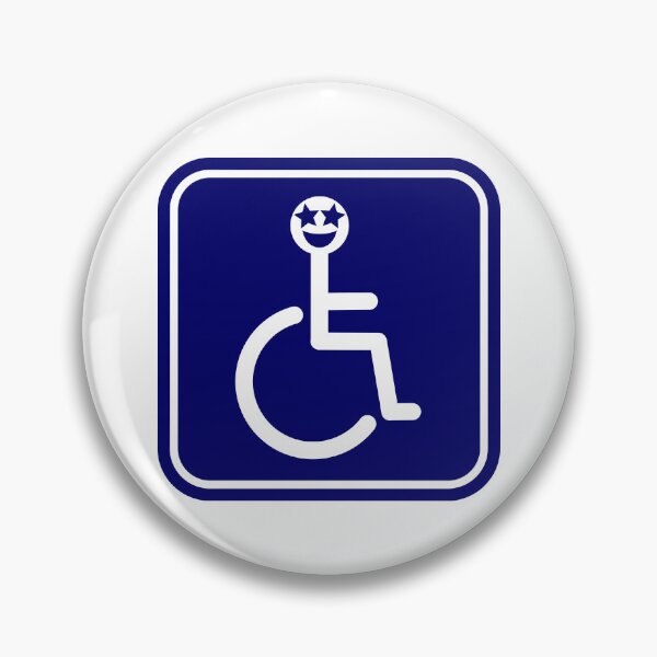 Item preview, Disabled Badge with stars for eyes face emoji designed and sold by Sue Davie.