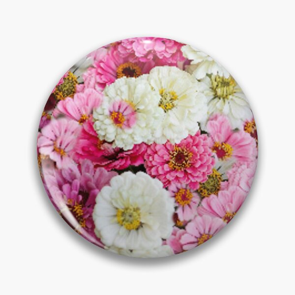 Item preview, MIXED PINK WHITE ZINNIA FLOWERS GARDEN ART designed and sold by sharlesart.