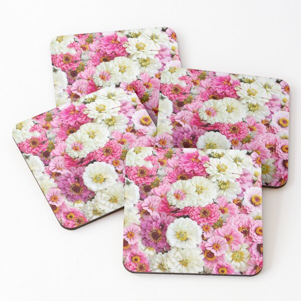 Item preview, MIXED PINK WHITE ZINNIA FLOWERS GARDEN ART designed and sold by sharlesart.