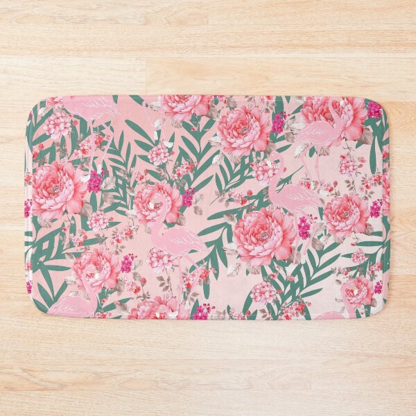 Item preview, The Garden Of Pink Flowers & Flamingo  designed and sold by Asmaa Abdul-Azim.