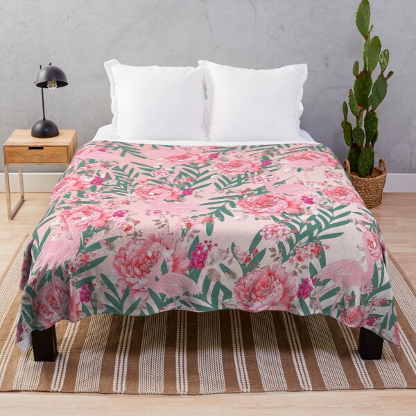 Item preview, The Garden Of Pink Flowers & Flamingo designed and sold by Asmaa Abdul-Azim.