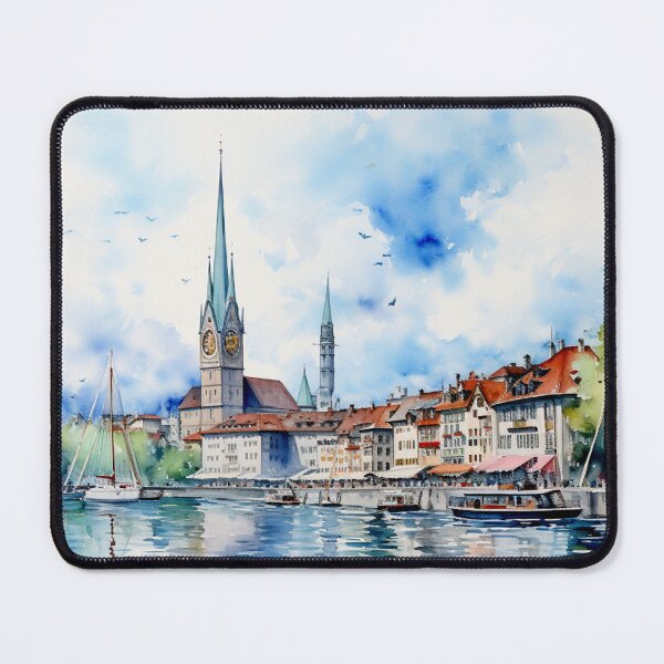 Item preview, A Watercolor Design of Zurich - Switzerland designed and sold by Sketch-Shack.