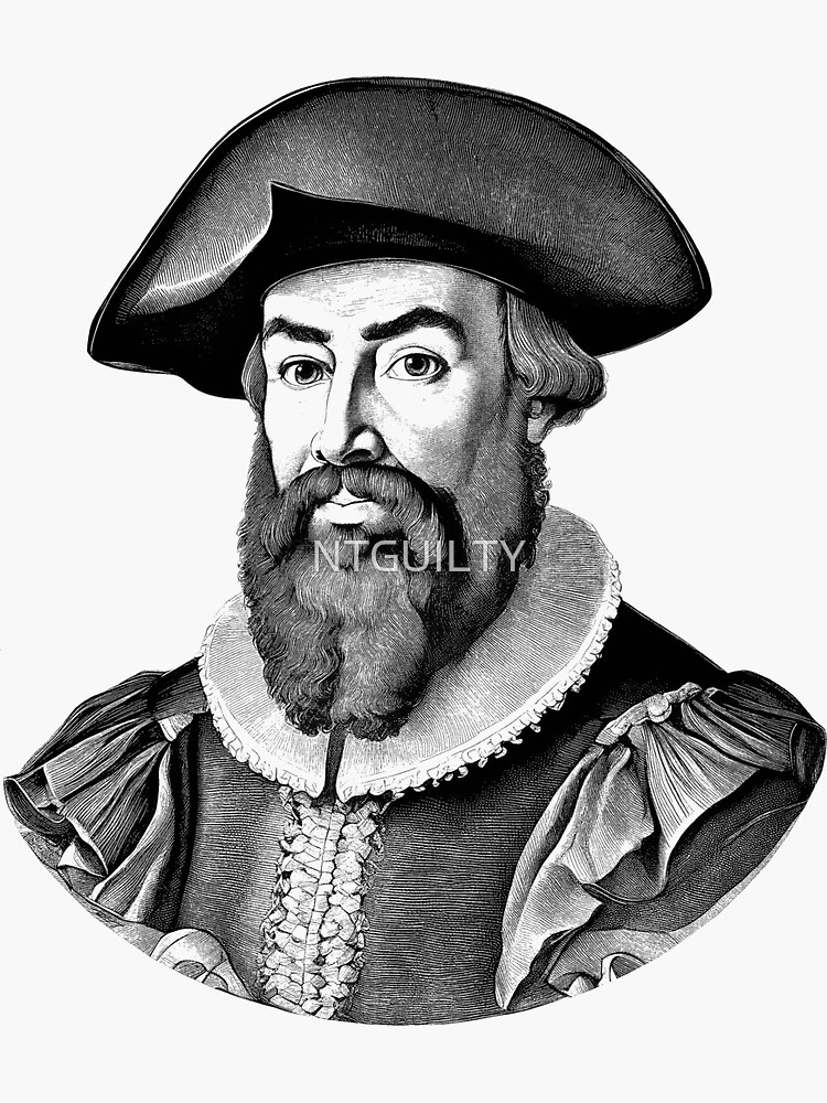 Portrait of Ferdinand Magellan (1480–1521) Sticker for Sale by NTGUILTY
