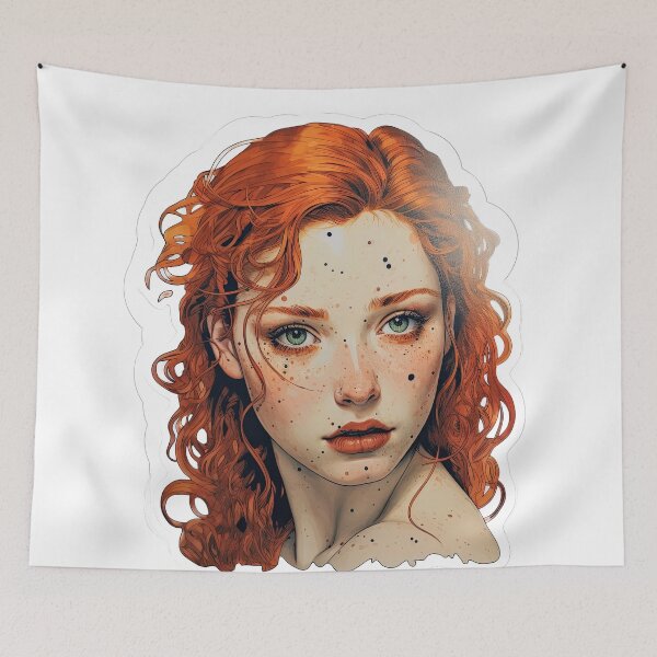 Item preview, Girl with red hair and green eyes  designed and sold by abmkf.