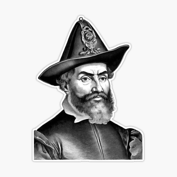 Portrait of Ferdinand Magellan (1480–1521) Sticker for Sale by NTGUILTY