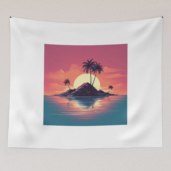 Item preview, An Island at Sunset in Retro Classic Vintage Style designed and sold by redstar19.