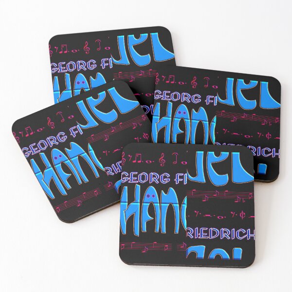 Item preview, FUNNY GEORG FRIEDRICH HANDEL BLUE PINK MUSIC NOTES PATCHWORK CALLIGRAPHY - LIMITED EDITION designed and sold by Ralek.