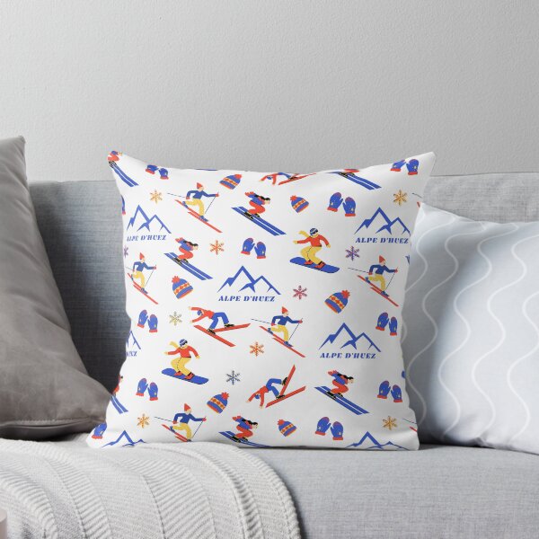 Item preview, Alpe d'Huez France Ski Snowboard seamless pattern designed and sold by Vintage-TM.