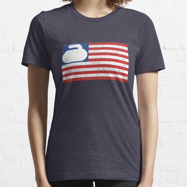 Team USA Curling Stone Vintage Flag Essential T-Shirt