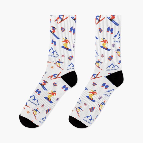 Item preview, Alpe d'Huez France Ski Snowboard seamless pattern designed and sold by Vintage-TM.