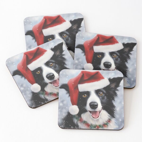 Item preview, Black and white border collie christmas  designed and sold by PetArt  ⭐⭐⭐⭐⭐.