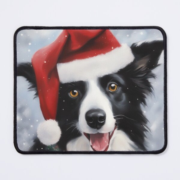Item preview, Black and white border collie christmas designed and sold by PetArt ⭐⭐⭐⭐⭐.