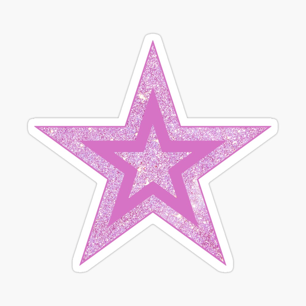 Pink Glitter Star Sticker for Sale by perry200