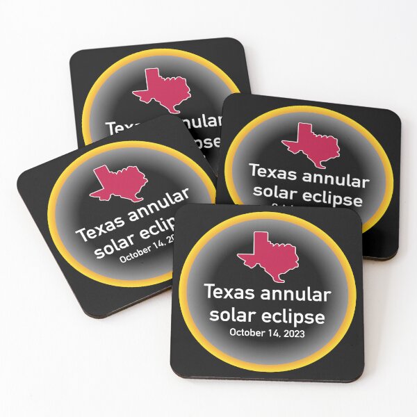 Item preview, Annular solar eclipse, October 14, 2023 in Texas, small designed and sold by Cosmos-as-Art.