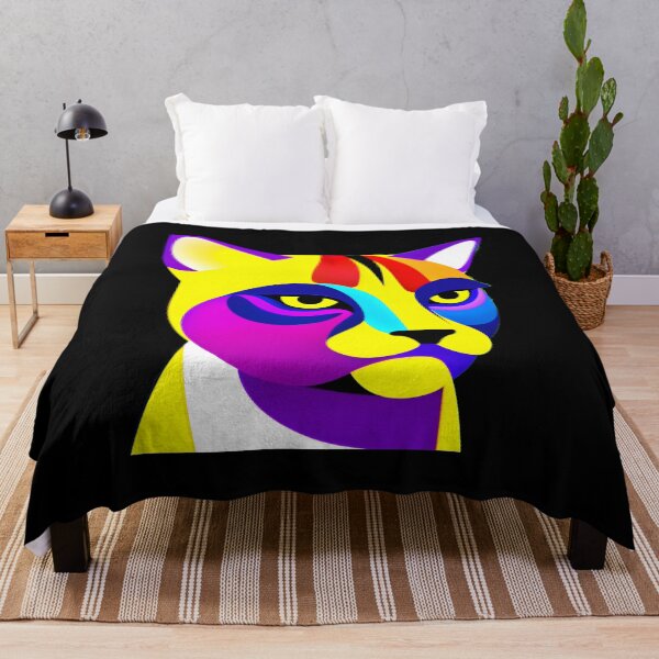 Item preview, colorful cat designed and sold by Majkel & Majkel.