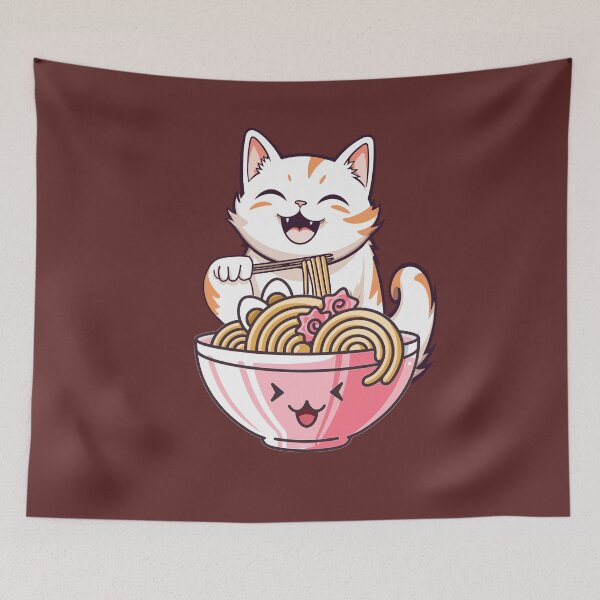 Item preview, CAT EATING RAMEN designed and sold by Danicus666.