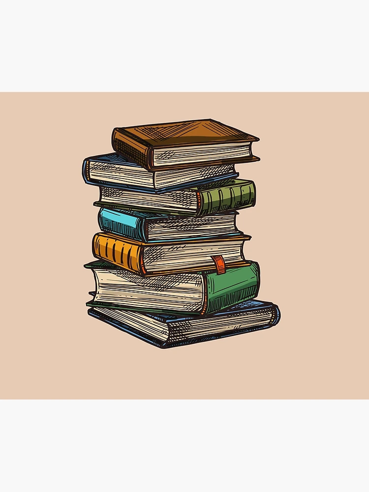 Stack of Books Reading Themed Sticker Classic Stacked Books Poster