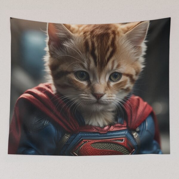 Item preview, SuperKitten: an adorable kitten dressed up as a superhero designed and sold by Gilby-Designs.