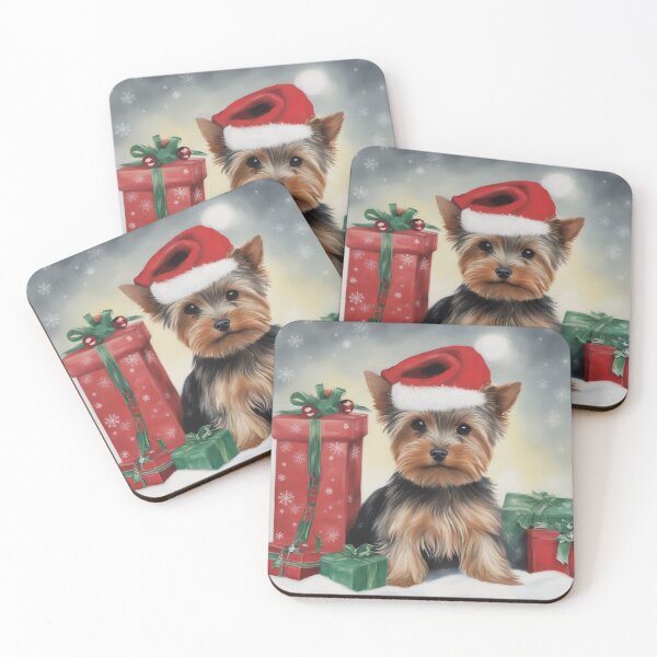 Item preview, Yorkie Dog Christmas designed and sold by PetArt  ⭐⭐⭐⭐⭐.