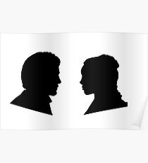 Jaime and Cersei Lannister Silhouette Profiles Poster