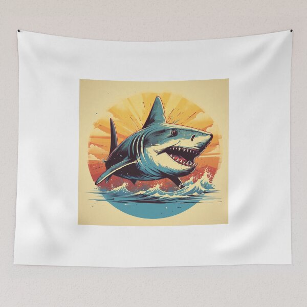 Item preview, Shark in Retro Classic Vintage Style designed and sold by redstar19.